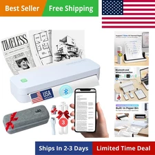 2025 Portable Wireless Inkless Thermal Printer – 300 DPI Bluetooth Mobile