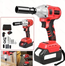 650N.M Cordless Electric Impact Wrench Gun 1/2'' High Power Driver With Battery