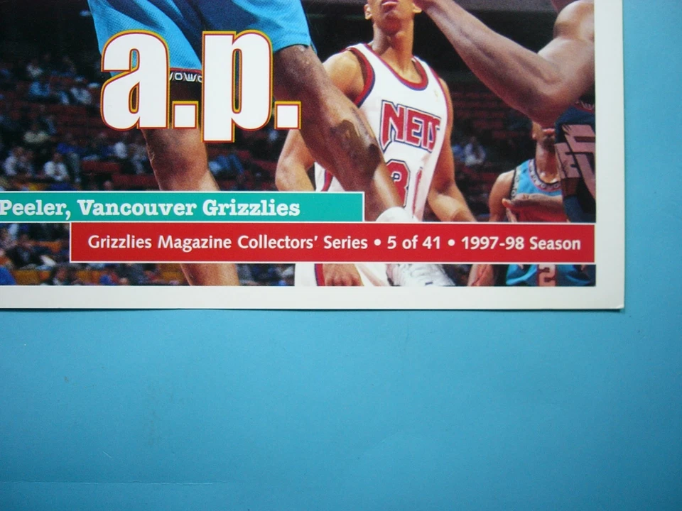 Foto de baloncesto de la NBA serie revista Vancouver Grizzlies 1997/98 Anthony Peeler Foto 3 de 3