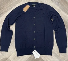A.P.C. APC Navy Samuel Cardigan Size M Premium Virgin Wool RRP £350