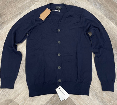 A.P.C. APC Navy Samuel Strickjacke Gr. M Premium Schurwolle UVP 350£