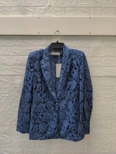 New Zara Blue Long Sleeve Blazer Sz M