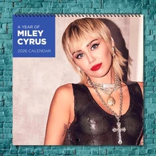 Miley Cyrus 2026 Wall Calendar, 12-Month Celebrity Photo Calendar