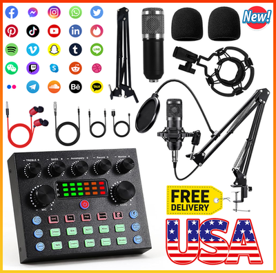 #ad #ad Podcast Equipment Bundle Home Studio Recording Kit Music Mixer Headphones BM 800 $31.49