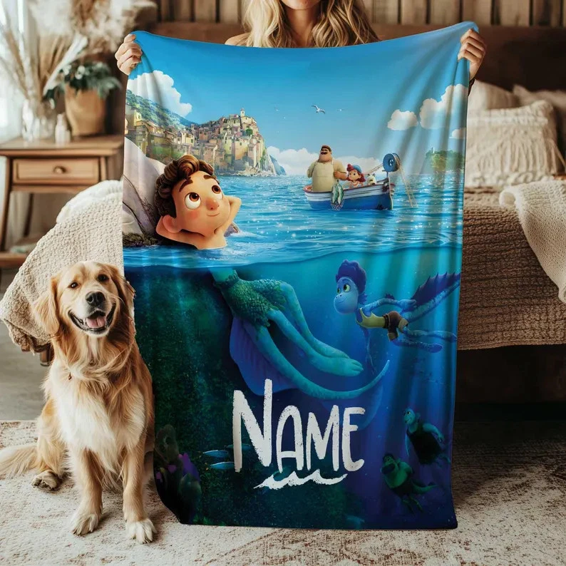 Disney Luca Fleece Bed Custom Blanket Gift For Fan, Kids