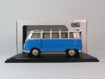 Solider Volkswagen T1 Samba Blau Weiß 1962 1/18 S1813401