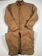Walls Coveralls Mens Large Brown Insulated Duck Canvas Workwear One Piece