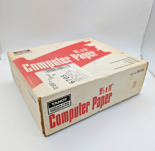 BOX ONLY - Vintage Tandy Computer Paper 9.5x11  1000 Sheets Radio Shack 26-134