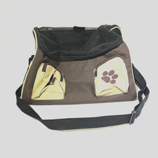 Portable Soft Sided Pet Carrier Tote Bag Dog Cat Paw Print Pockets Travel