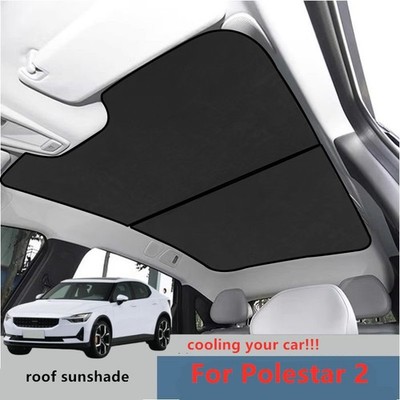 Black Glass Roof Sunshade Window Shade Sunroof Heat Insulation For Polestar 2