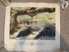 Vintage US Army Print - US Army in Action - Raid on Ploesti 31 May 1944