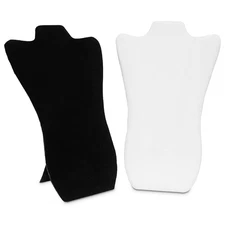 2 Tall Curved Necklace Easel Display Black & White 14"