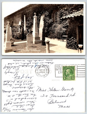 #ad San Francisco California Mission Dolores Sidewall amp; Sun Dial RPPC Postcard AA222 $7.99