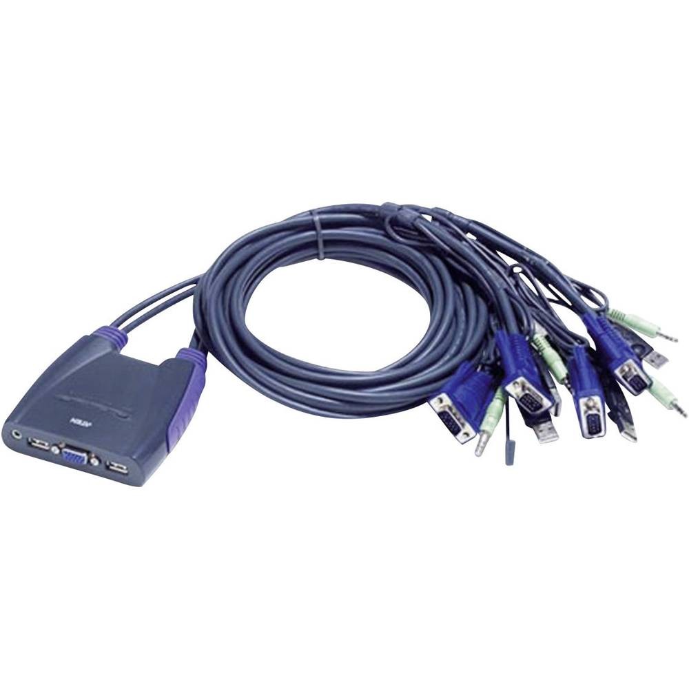 KVM VGA USB ATEN CS64US switch 4 ports avec s&eacute;lection de commutateur par raccourcis clavier