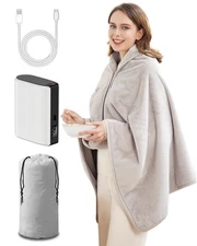 Heated Blanket Battery Operated,with Battery Pack,Cordless USB Heated Shawl,O...