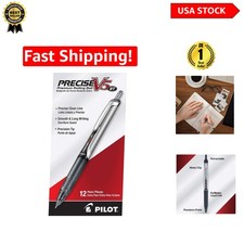 Pack of 12 Precise V5 RT Refillable Pens: Effortless Smooth Writing, Black Ink