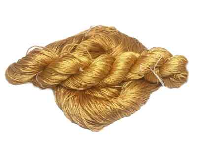 100% Pure Mulberry Silk 3 ply yarn - 260 yards - 50 grams - Mustard - knitting