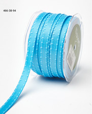 3/8" Satin w/Knotted Edge - May Arts - 466-38-94 - Turquoise - 5 yds