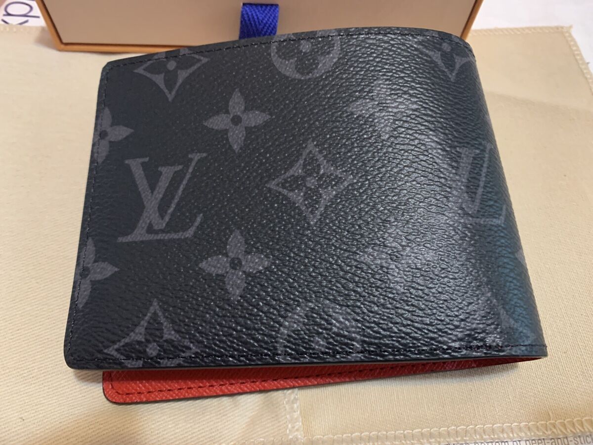 Louis Vuitton Multiple Wallet Mineral Gray in Embossed Taurillon