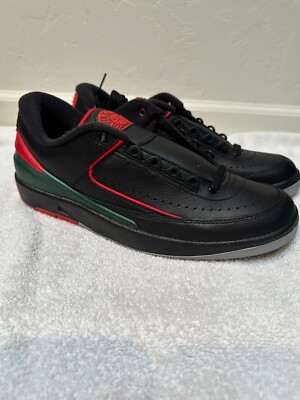Nike Air Jordan 2 Retro Low Mens Size 9.5 Black Green Red NWB | eBay
