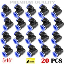 20 PC Tube OD 8mm 5/16'' Elbow Union Pneumatic Quick Connector Air Fittings Pus