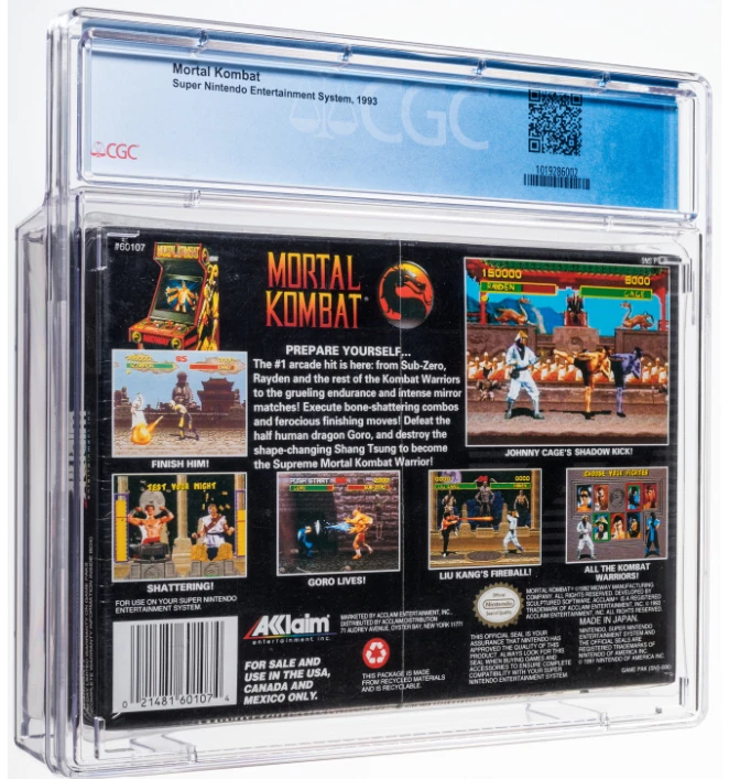 Mortal Kombat - CGC 9.0 A SNES  First Print NTSC  Sealed VGA WATA Graded - Image 2 of 2