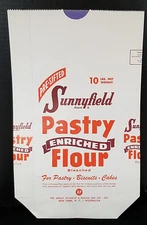 Vtg A & P Atlantic & Pacific Tea Co SUNNYFIELD Pastry Flour Bag Retro Kitchen