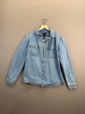 Forever 21 Mens Denim Jacket Button Down Collared Long Sleeve Size M ''