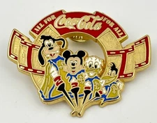 Coca Cola Disney Musketeers Mouseketeers Pin All for One for All Mickey Donald