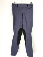 Kerrits Womens Small Riding Tights Knee Patch Blue Black Print USA Made