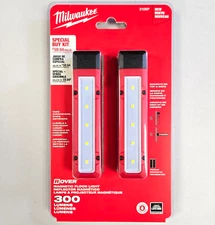 Milwaukee 2108P ROVER Magnetic Flood Light Kit - 300 Lumens - 2 Pack