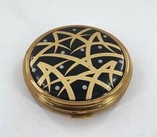Vintage Shiseido Cosmetics Face Powder Makeup Gold Compact Mirror MCM Refillable