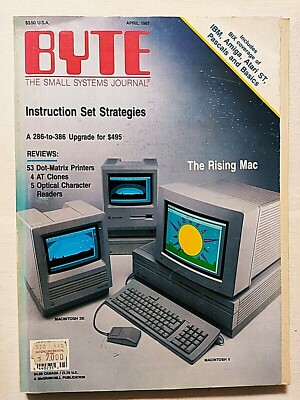 BYTE APRIL 1987 RIVISTA BIX COVERAGE AMIGA -IBM -ATARI ST - PASCALS - BASICS-MAC
