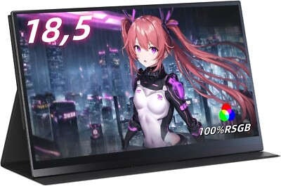 Portable Monitor 18,5 Zoll Tragbarer Monitor 100Hz FHD 1080P IPS Mobiler Display