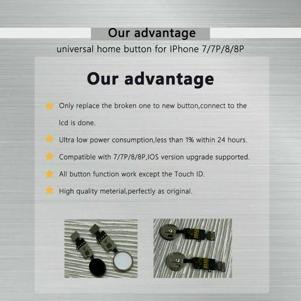 YF Universl Solution Home Button Flex Cable for Apple iPhone7 7 Plus 8 8+ Sliver - Image 4 of 4