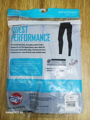Coldpruf Quest Performance Damen Base Layer Hose Small schwarz Leggings Größe SM - Bild 4 von 5