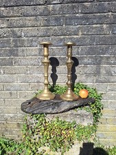 Large Vintage Pair Of Solid Brass Candlesticks. 15 Inch Tall