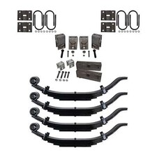 6 Leaf Trailer Slipper Spring Suspension & Tandem Axle Hanger Kit for 12k Axles