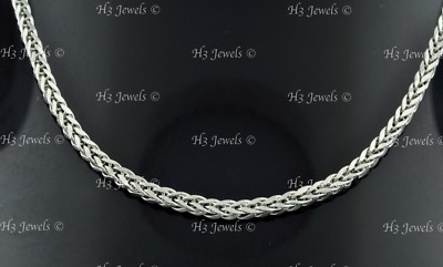 8,10 Gramm 14k massiv weißgold Fuchsschwanz Weizenkette Halskette 22 Zoll #7576 3mm