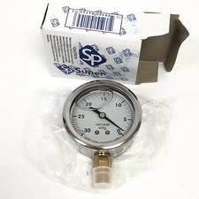 Super-pro Liquid Filled Vacuum Gauge New 0-30 Hg Genuine Replacement Parts
