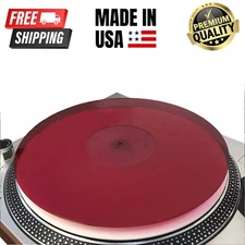 Acrylic Turntable Mat - Acrylic Slipmat for 12" Vinyl LP Record Players Red_lit