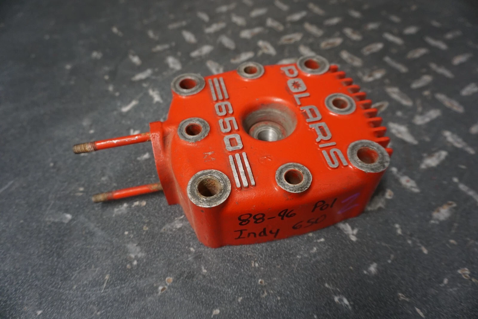 1988-1990 Polaris OEM Engine Motor Cylinder Head Red NOR Fin Classic SWE 500 650