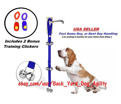 Blue Doggy Doorbells Plus 2 Obedience Clickers, House Training