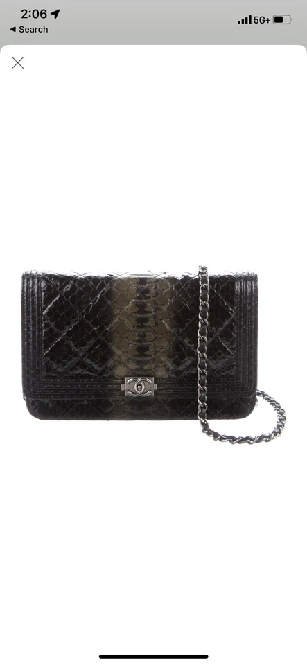 Carteira chanel python menino em corrente - Imagem 2 de 4