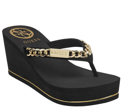 guess gold flip flops