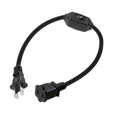 1ft Short US Power Polarized Extension Cord /On/Off Switch  Black High quality