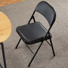 ZUNMOS Folding Chair with Sturdy Metal Frame Water Resistant PU Leather 2/4 Pack