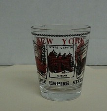 NEW YORK STATE WRAPAROUND SHOT GLASS SHOTGLASS AUCT 7474
