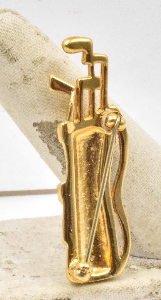 Vintage Modern GP Rhinestone & Enamel Golf Bag & Clubs Unisex Pin