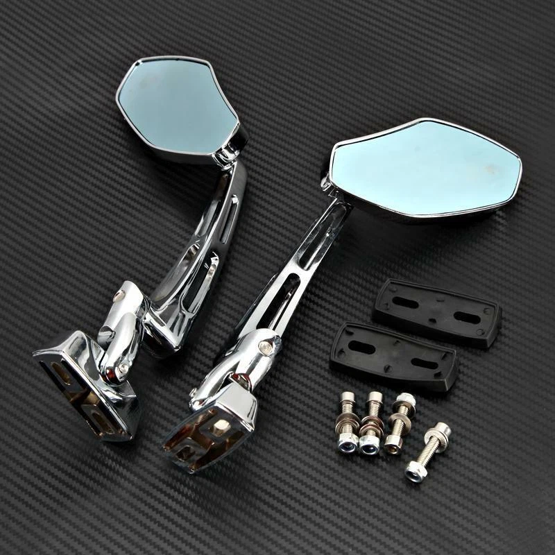 Espejos retrovisores laterales deportivos cromados para motocicleta Hayabusa ZX14R ZX10R R1 R6 S Foto 3 de 4